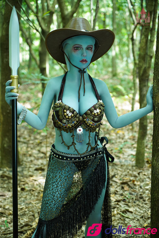 Merlay poupée sexuelle extraterrestre à la peau bleue 156cm Dolls Castle