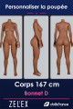 Corps silicone 167cm Hanches larges Zelex