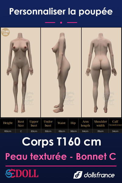 Corps silicone texturé T160cm Bonnet C SEdoll