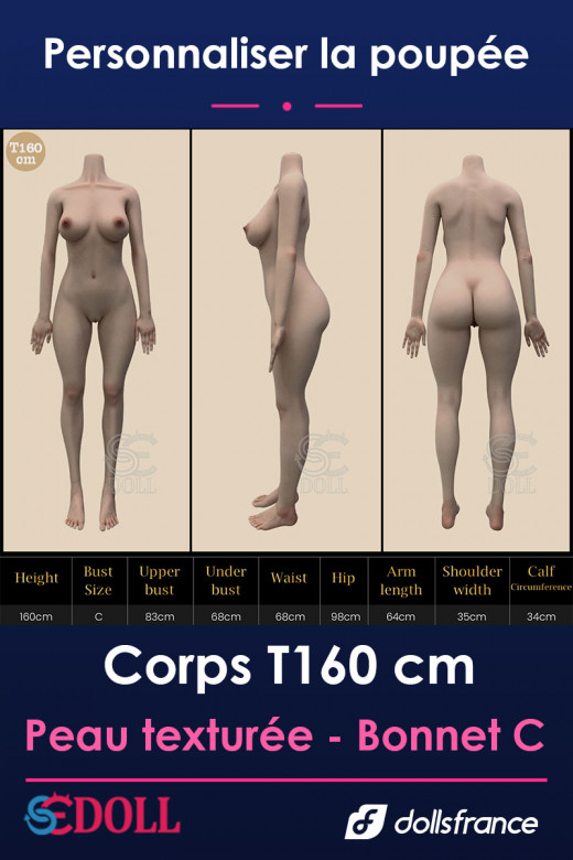 Corps silicone texturé T160cm Bonnet C SEdoll