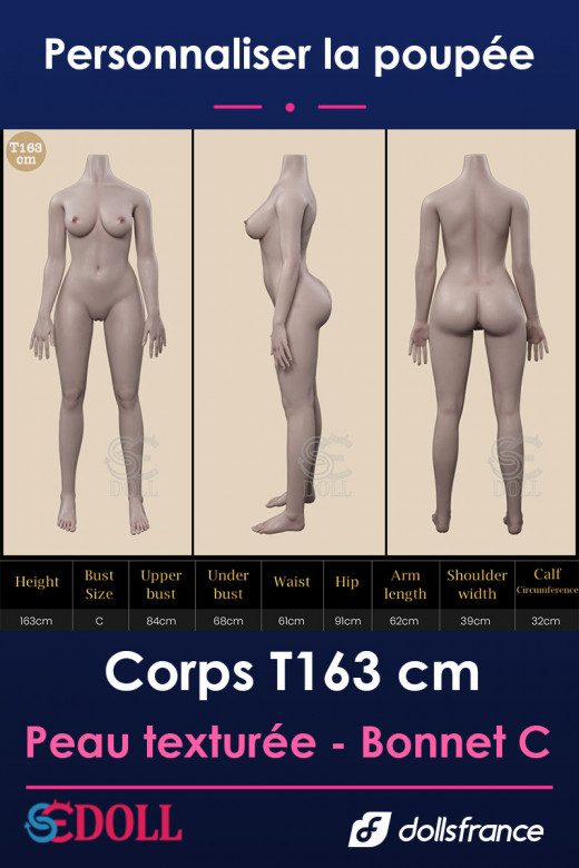 Corps silicone texturé T163cm Bonnet C SEdoll