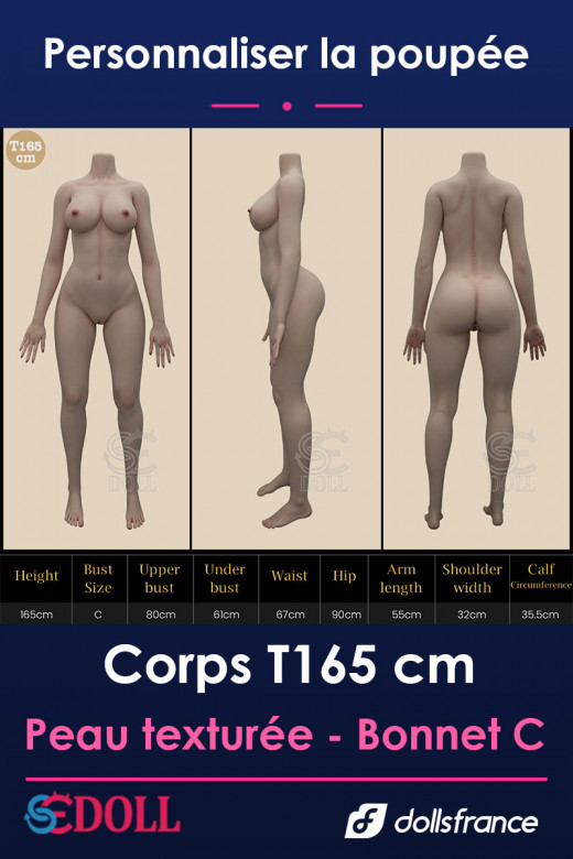 Corps silicone texturé T165cm Bonnet C SEdoll