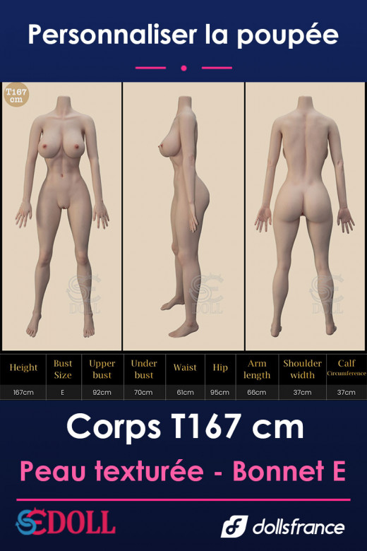 Corps silicone texturé T167cm Bonnet E SEdoll