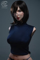 Zoe Ellis, sexdoll torse en silicone SEdoll, 114 cm, bonnet F, yeux bleus, cheveux bruns, peau claire tachetée