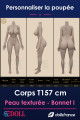 Corps de poupée SEdoll 157 cm, bonnet I, peau texturée, silhouette à personnaliser
