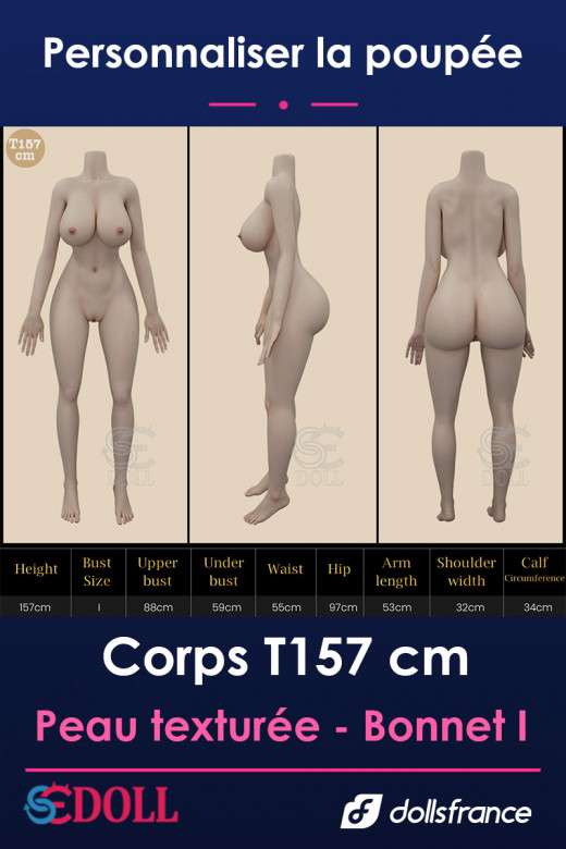 Corps de poupée SEdoll 157 cm, bonnet I, peau texturée, silhouette à personnaliser