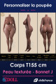 Corps silicone SEdoll 155 cm, bonnet J, fessier rebondi, peau texturée, à personnaliser