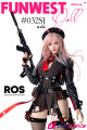 Lucy poupée silicone FunWestDoll 157cm bonnet G tenue militaire cheveux rose