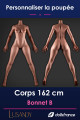 Corps silicone Lusandy 162 cm bonnet B, silhouette féminine aux hanches larges et fessier rebondi sans tête