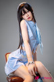Poupée Kurumi 161cm silicone Irontech Oriental Series, tête ROS Max, cheveux noirs, yeux sombres, pose assise