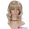Perruque blonde à frange et boucles