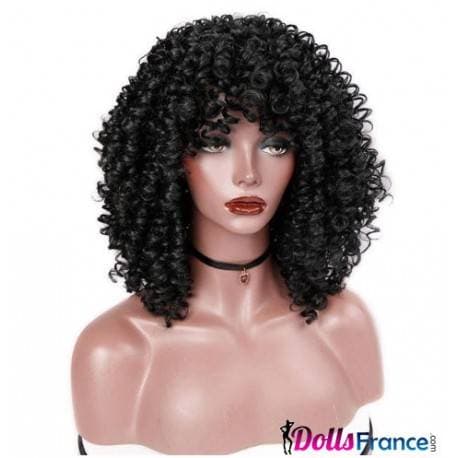 Perruque afro brune