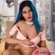 Grande poupée adulte Yael cheveux bleus 169cm IronTech