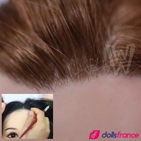 Cheveux implantés pour sexdoll WMDolls et YLdoll