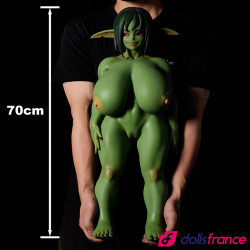 Zarga la sexdoll gobeline verte aux gros lolos 70cm GB Climax Doll