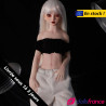 Mini sex doll silicone Saki la blonde aux petits seins en stock 55cm Climax Doll