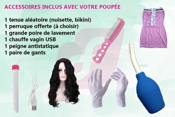 Accessoires inclus avec sexdoll WMDolls et YLdoll