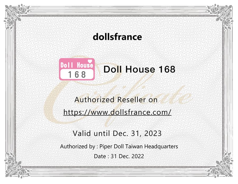 Certificat authenticité Dollhouse168