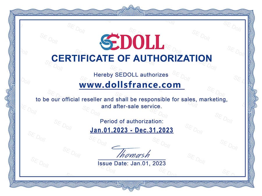 Certificat authenticité SEDoll Dollsfrance