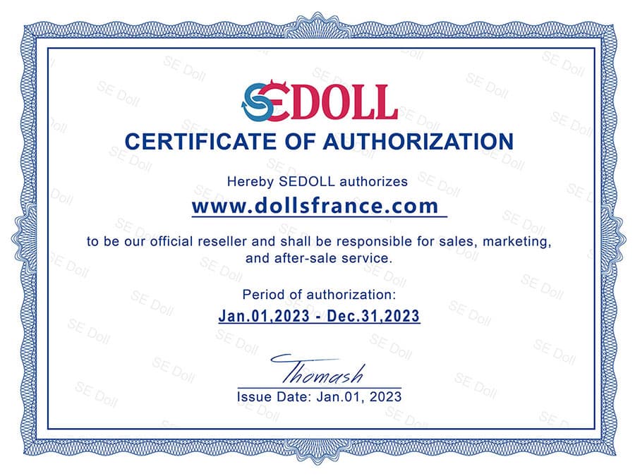 Certificat authenticité SEDoll Dollsfrance