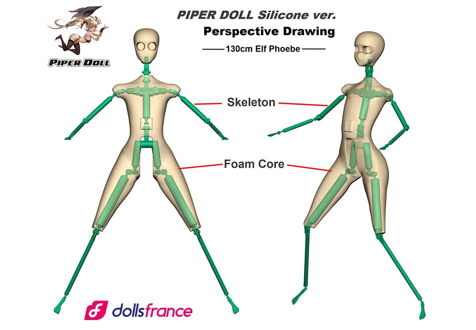 Piper Doll Elf Phoebe silicone squelette mousse