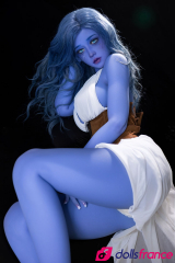Trisha sublime cr&eacute;ature sexdoll &agrave; la peau bleue en stock EU 160cm AiBei