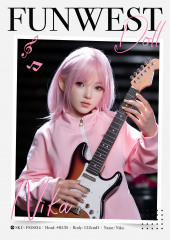 Petite poup&eacute;e d'amour en silicone guitariste sodomisable Nika EN STOCK EU 152cm D-cup FunWestDoll