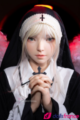 Giselle sex doll en silicone bonne soeur exorciste perverse 159cm A-cup FunWestDoll
