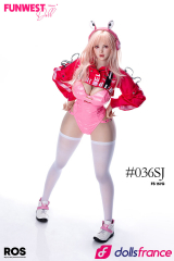 Lily sexdoll en silicone DJ lapine sexy en tenue latex rose 157cm G-cup FunWestDoll