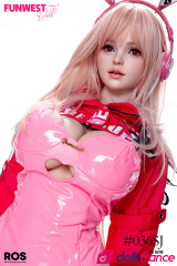 Lily sexdoll en silicone DJ lapine sexy en tenue latex rose 157cm G-cup FunWestDoll