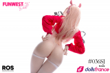 Lily sexdoll en silicone DJ lapine sexy en tenue latex rose 157cm G-cup FunWestDoll