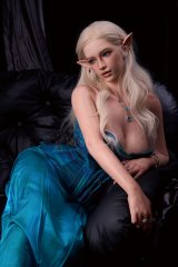 Real doll en silicone &agrave; grosse poitrine Lena l'elfe blonde amoureuse ROS MAX 159cm bonnet D Real Lady