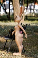 Rabbitie sexdoll lapine polici&egrave;re aux grandes oreilles bonnet C 120cm Dolls Castle