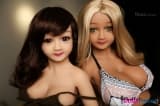 2 mini dolls lesbiennes petite et moyenne poitrine pour le sexe 100cm Climax