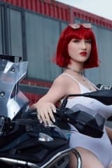 Emma la rebelle fait un tour de moto BMW 172cm Sinodoll