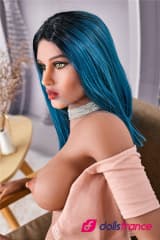 Grande poupée adulte Ashley cheveux bleus 169cm IronTech