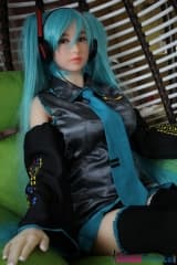 Janya cosplay cheveux bleus 165cm