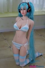 Janya cosplay cheveux bleus 165cm