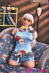 Jane buste de sexdoll bimbo aux yeux bleus 90cm IronTech