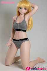 Mini-doll Akane blonde en silicone 95cm D-cup IROKEBIJIN DH168