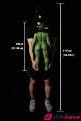 Zarga la sexdoll gobeline verte aux gros lolos 70cm GB Climax Doll