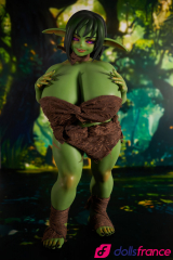 Zarga la sexdoll gobeline verte aux gros lolos 70cm GB Climax Doll