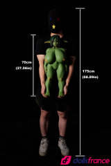 Zarga la sexdoll gobeline verte aux gros lolos 70cm GB Climax Doll