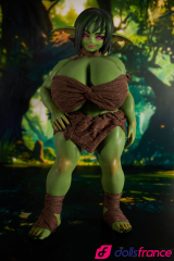 Zarga la sexdoll gobeline verte aux gros lolos 70cm GB Climax Doll