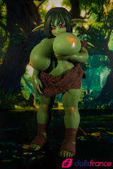 Zarga la sexdoll gobeline verte aux gros lolos 70cm GB Climax Doll