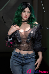 Alexa la sexdoll punk fashion aux cheveux verts 157cm D-cup FunWestDoll