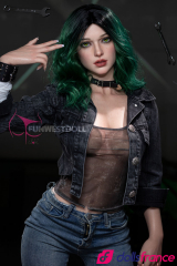 Alexa la sexdoll punk fashion aux cheveux verts 157cm D-cup FunWestDoll