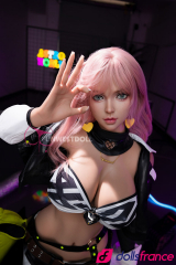 Lily sexdoll geek sexy cheveux roses en silicone 157cm G-cup FunWestDoll