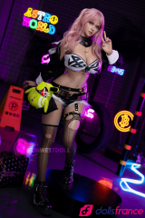 Lily sexdoll geek sexy cheveux roses en silicone 157cm G-cup FunWestDoll