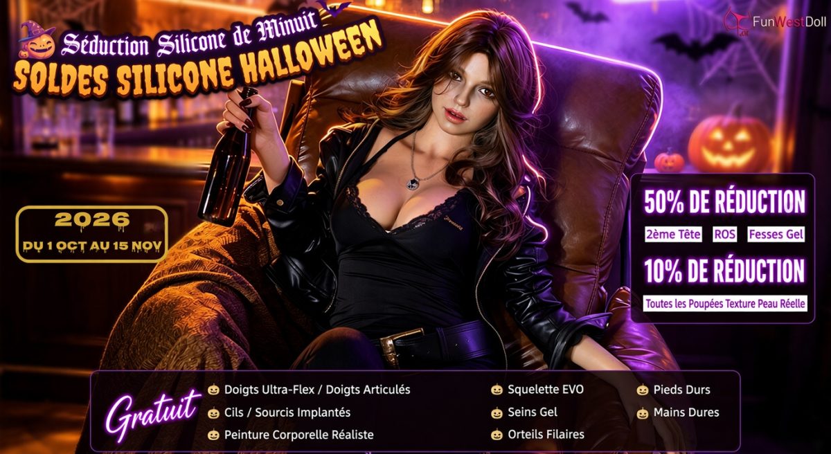 Promo FUNWESTDOLL Silicone HALLOWEEN des Options OFFERTES et -50% sur la 2nd tête !